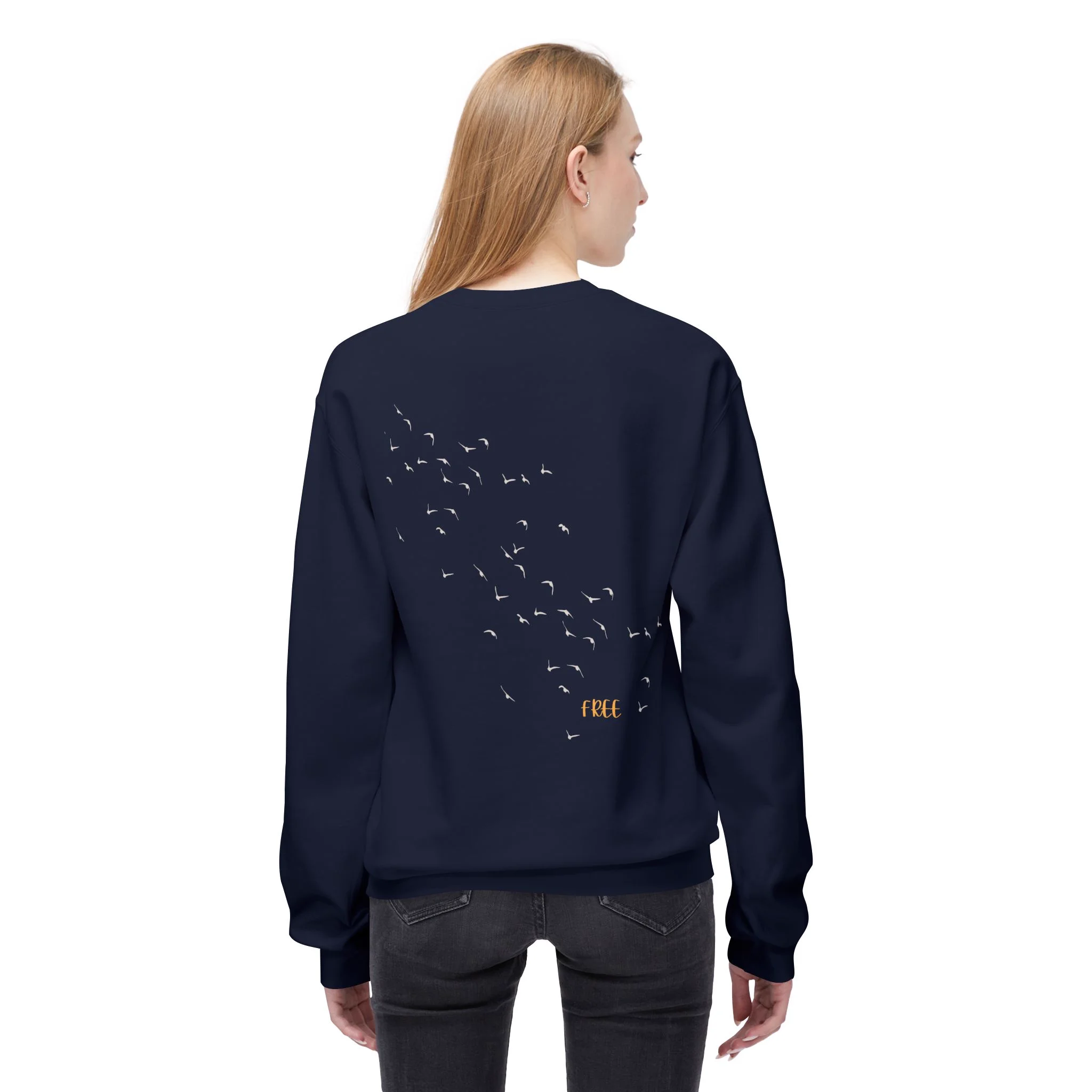 "FREE" crewneck sweatshirt in navy