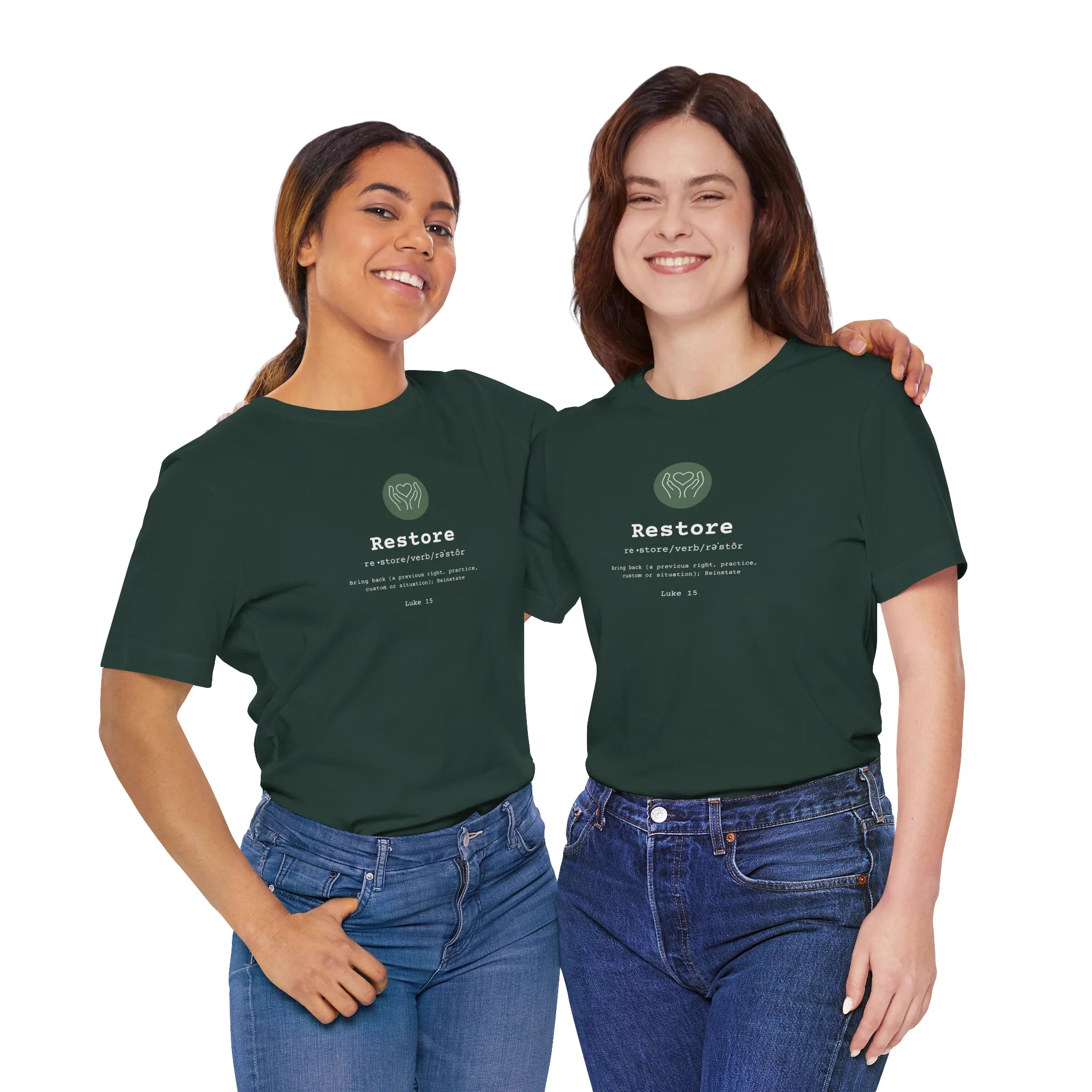 "Restore" t-shirt in forest green